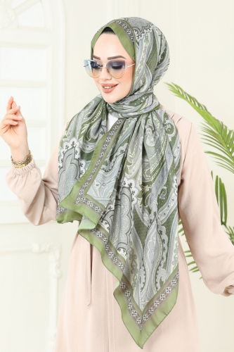 moda selvim Scarf 207MDI1081 Green - Thumbnail