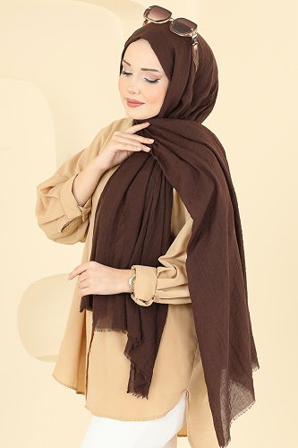 moda selvim Scarf 208MDI1081 Brown - Thumbnail