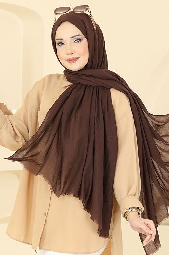 moda selvim شال بني 208MDI1081 - Thumbnail