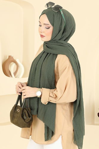 moda selvim شال اخضر عفني 208MDI1081 - Thumbnail