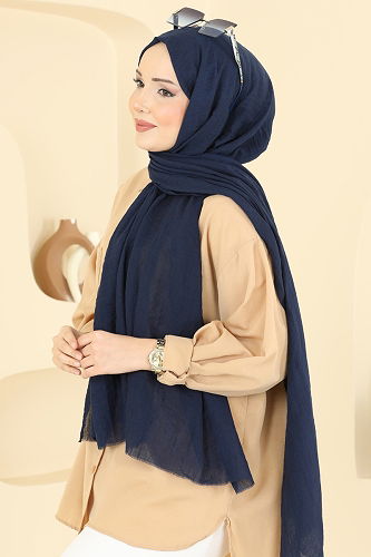 moda selvim شال كحلي 208MDI1081 - Thumbnail