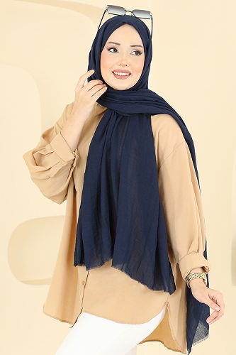 moda selvim شال كحلي 208MDI1081 - Thumbnail