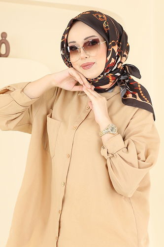 moda selvim Scarf 209MDI1081 Brown - Thumbnail