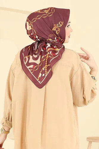 moda selvim Scarf 209MDI1081 Burgundy - Thumbnail