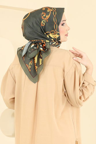 moda selvim إشارب اخضر عفني 209MDI1081 - Thumbnail