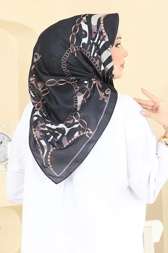 moda selvim إشارب كحلي 209MDI1081 - Thumbnail