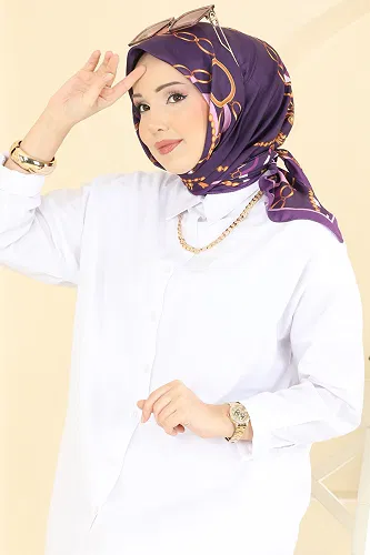 moda selvim Scarf 209MDI1081 Purple - Thumbnail