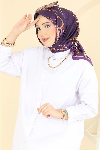 moda selvim إشارب أرجواني 209MDI1081 - Thumbnail