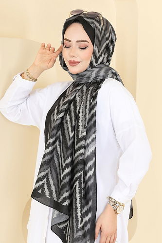 moda selvim Scarf 210MDI1081 Black - Thumbnail