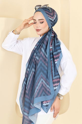 moda selvim Scarf 210MDI1081 Indigo - Thumbnail