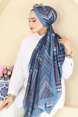 moda selvim Scarf 210MDI1081 Indigo - Thumbnail
