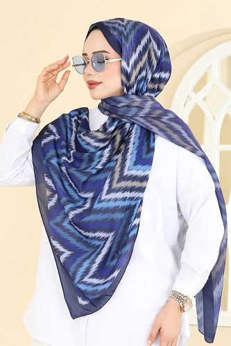 moda selvim شال كحلي 210MDI1081 - Thumbnail