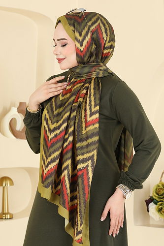 moda selvim Scarf 210MDI1081 Oil Green - Thumbnail