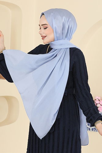 moda selvim شال أزرق فاتح 211MDI1081 - Thumbnail