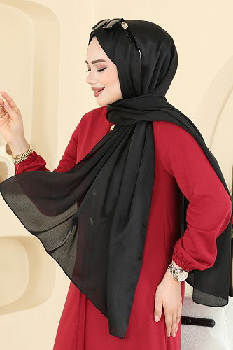 moda selvim شال أسود 211MDI1081 - Thumbnail