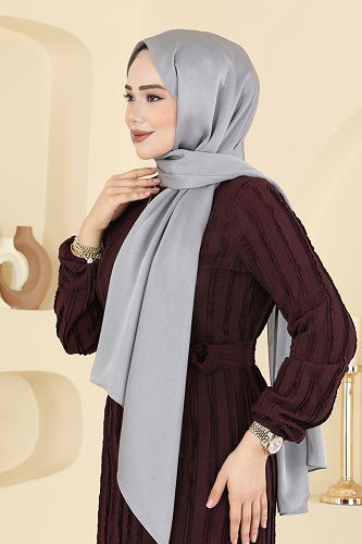 moda selvim شال رمادي 211MDI1081 - Thumbnail