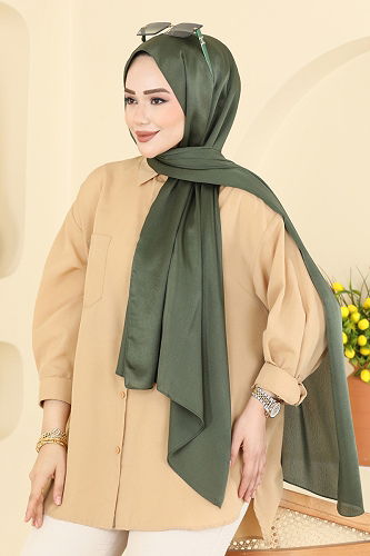moda selvim Scarf 211MDI1081 Khaki - Thumbnail