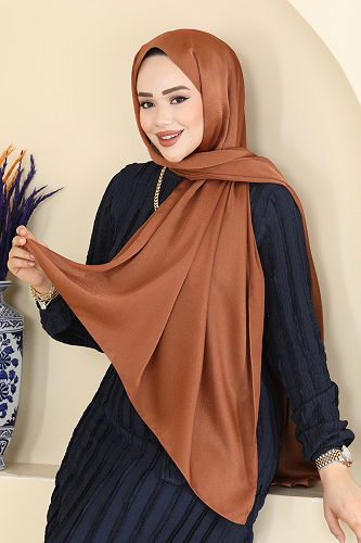 moda selvim شال بني فاتح 211MDI1081 - Thumbnail