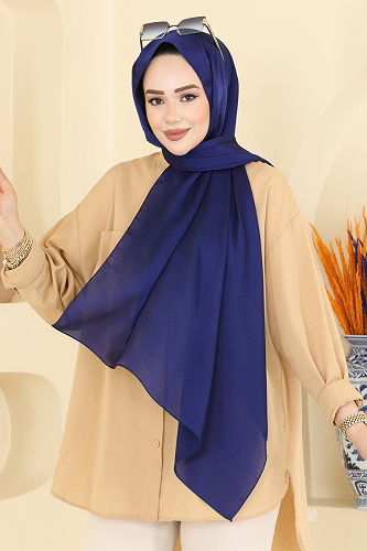 moda selvim شال كحلي 211MDI1081 - Thumbnail