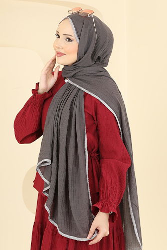 moda selvim Scarf 212MDI1081 Anthracite - Thumbnail