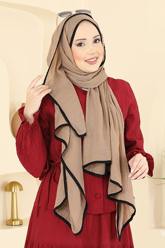 moda selvim شال بيج غامق 212MDI1081 - Thumbnail