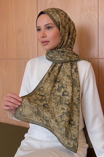 moda selvim شال اخضر عفني 213MDI1081 - Thumbnail