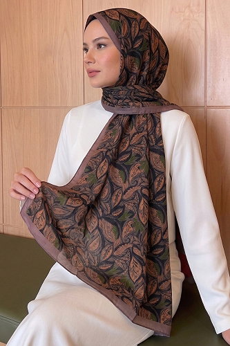 moda selvim Scarf 214MDI1081 Khaki - Thumbnail