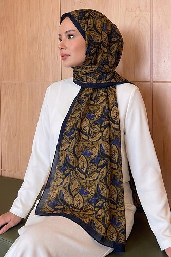 moda selvim Scarf 214MDI1081 Navy Blue - Thumbnail
