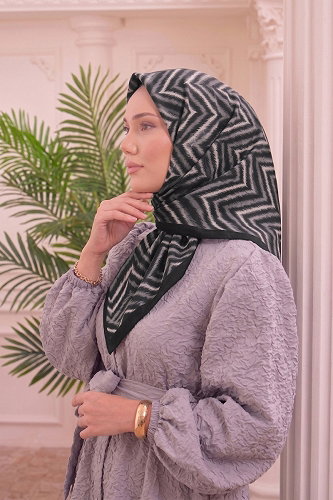 moda selvim إشارب أسود 215MDI1081 - Thumbnail