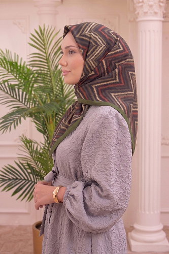 moda selvim إشارب اخضر عفني 215MDI1081 - Thumbnail