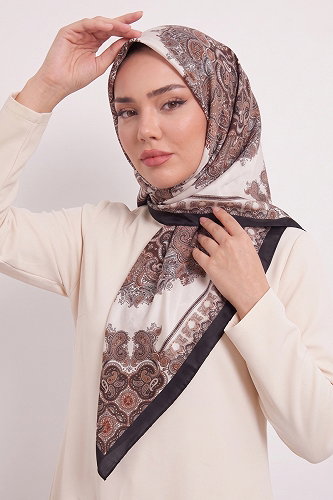 moda selvim إشارب أسود 216AFV475 - Thumbnail