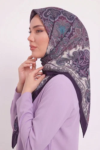 moda selvim Scarf 216AFV475 Purple - Thumbnail