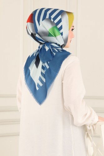 moda selvim Scarf 217AFV475 Indigo - Thumbnail
