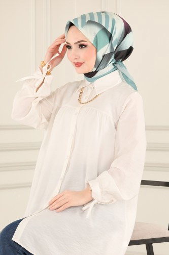 moda selvim Scarf 217AFV475 Soft Green - Thumbnail
