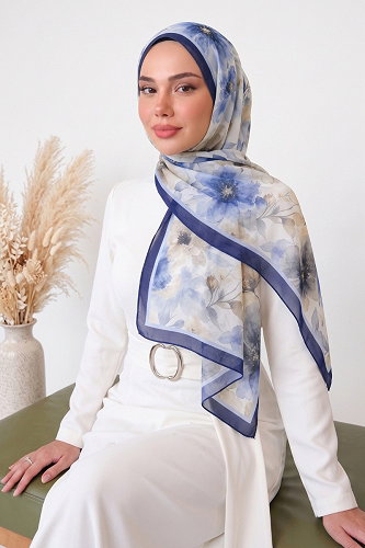 moda selvim شال ازرق 218MDI1081 - Thumbnail