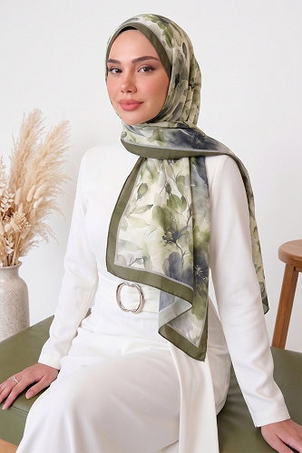 moda selvim Scarf 218MDI1081 Khaki - Thumbnail