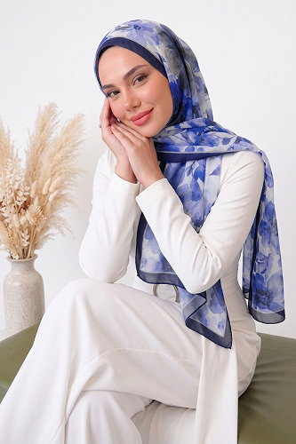 moda selvim Scarf 218MDI1081 Navy Blue - Thumbnail