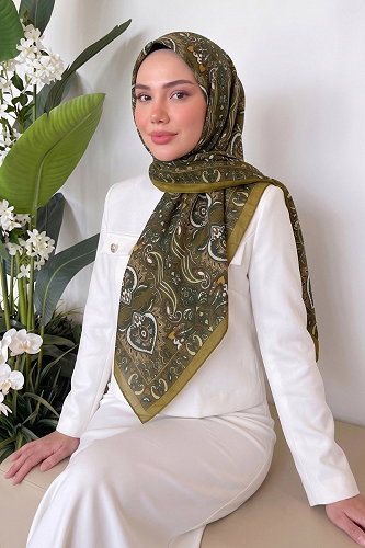 moda selvim Scarf 219MDI1081 Oil Green - Thumbnail