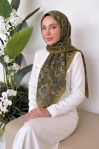 moda selvim إشارب أخضر 219MDI1081 - Thumbnail