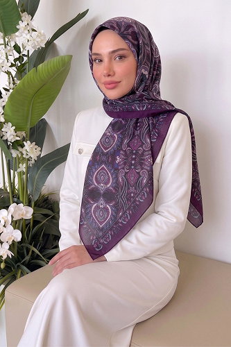 moda selvim إشارب أرجواني 219MDI1081 - Thumbnail