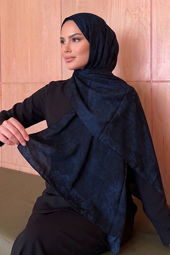 moda selvim شال كحلي 236AFV475 - Thumbnail