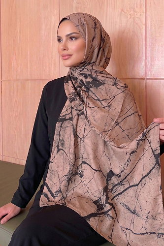 moda selvim شال بيج وردي 236AFV475 - Thumbnail