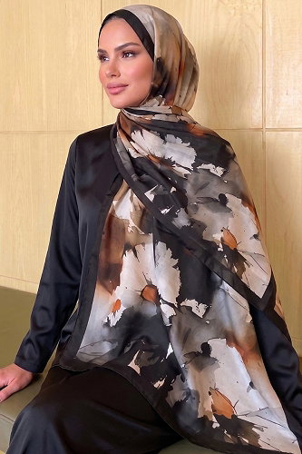 moda selvim شال بني غامق 296AFV475 - Thumbnail
