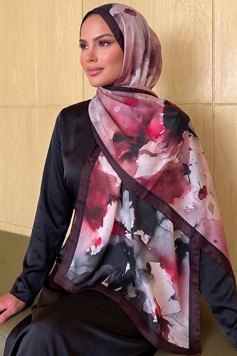 moda selvim Scarf 296AFV475 Burgundy - Thumbnail