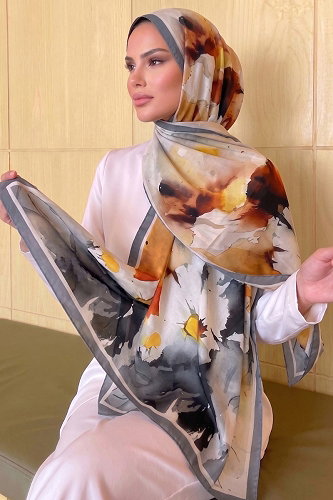 moda selvim شال رمادي 296AFV475 - Thumbnail