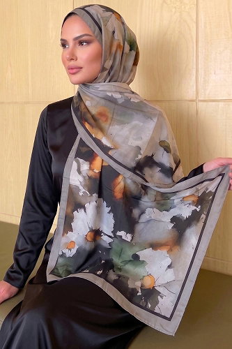 moda selvim Scarf 296AFV475 Light Gray - Thumbnail