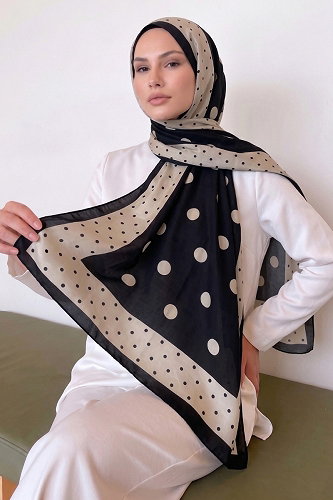 moda selvim شال أسود 302AFV475 - Thumbnail