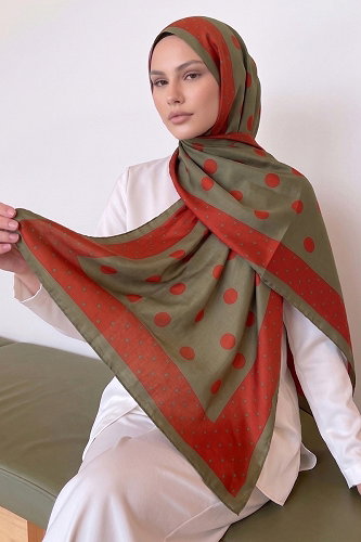 moda selvim شال اخضر عفني 302AFV475 - Thumbnail