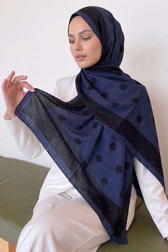 moda selvim شال كحلي 302AFV475 - Thumbnail