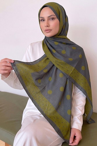 moda selvim Scarf 302AFV475 Oil Green - Thumbnail